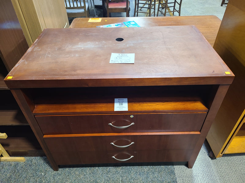 Classic Brown Wood TV Stand with Storage Drawers
