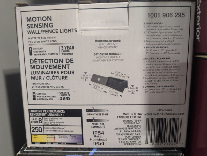 Motion Sensing Wall/Fence Lights