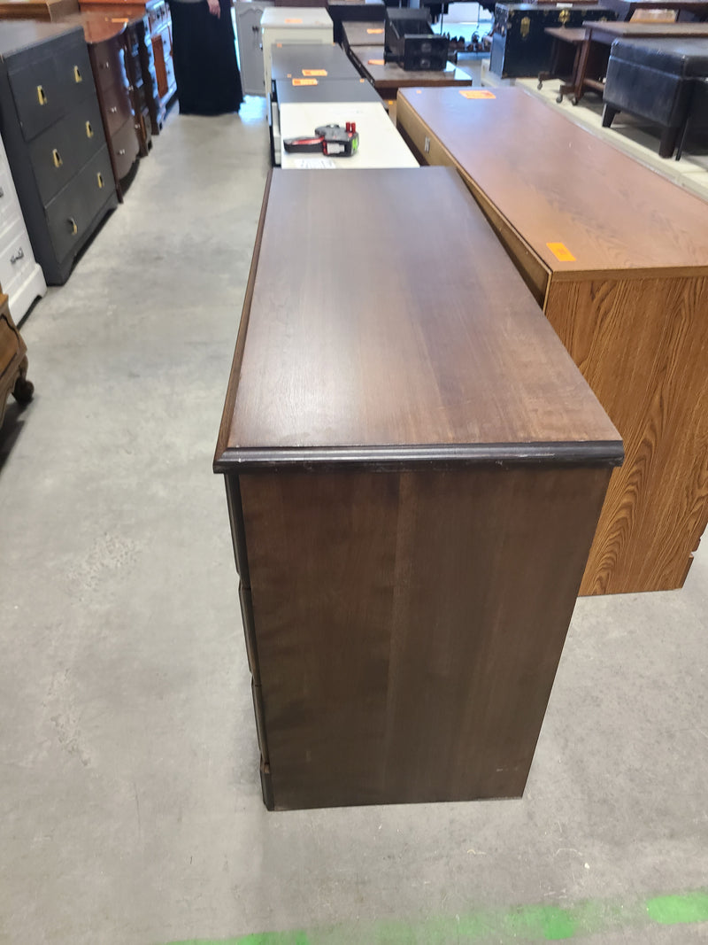 Classic Dark Wood 6-Drawer Dresser with Vintage Hardware