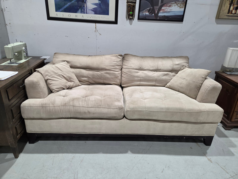 Modern Deep-Seat Beige Sofa