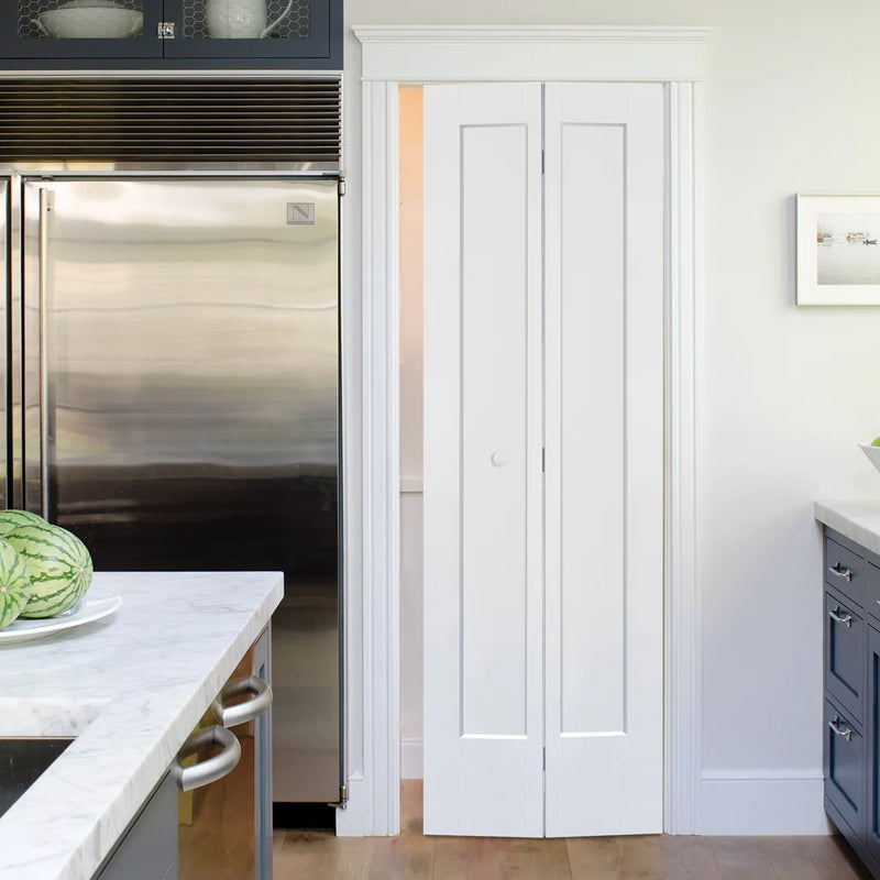Craftsman 36" x 79" One-Panel Shaker Bifold Door Smooth White Finish