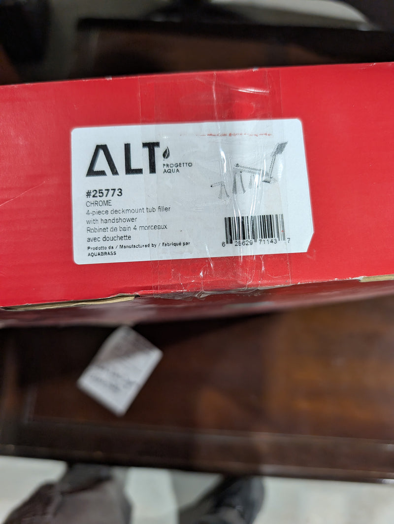 ALT Progetto Aqua Baton Rouge 4-Piece Deckmount Tub Filler with Handshower in a Chrome finish