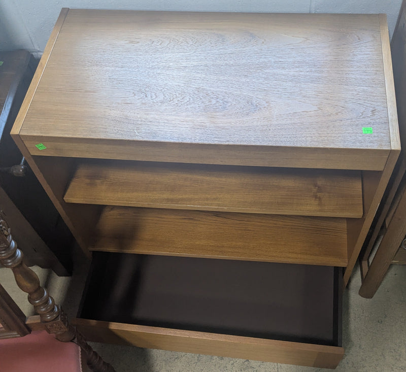 Oak-finish Wooden Rolling Cart