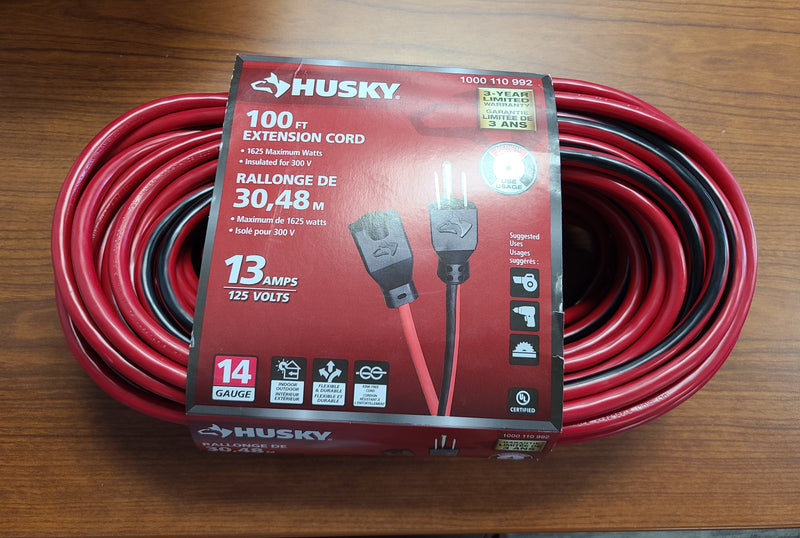 Husky 100 ft. 14-Gauge Indoor/Outdoor Extension Cord