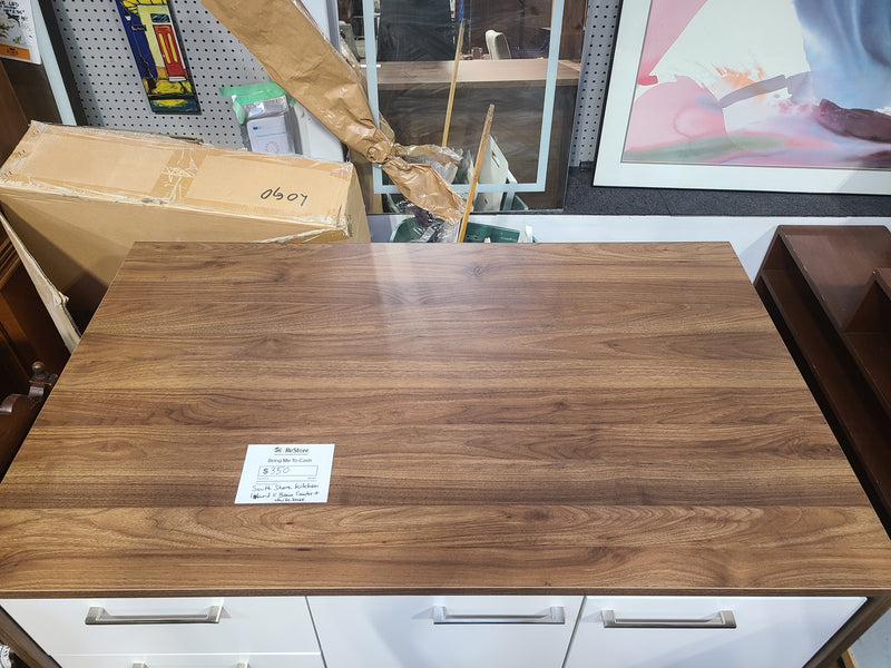 South Shore Two-Tone Kitchen Island with 4 Drawers & 2 Doors