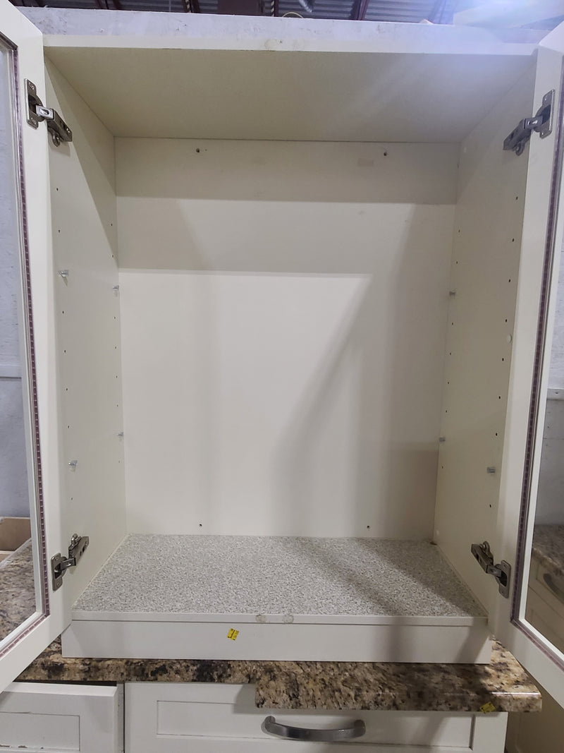 Elegant White Raised-Panel Full Kitchen Cabinet Set
