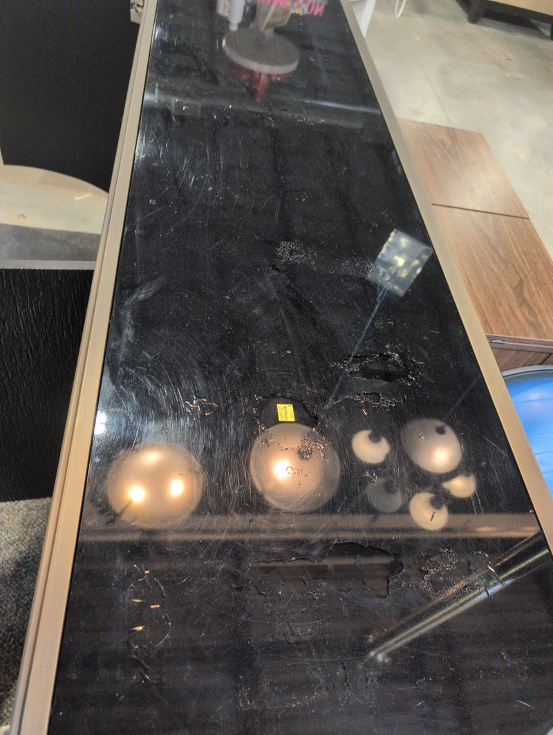 Black Glasstop Hallway Table with Shelves