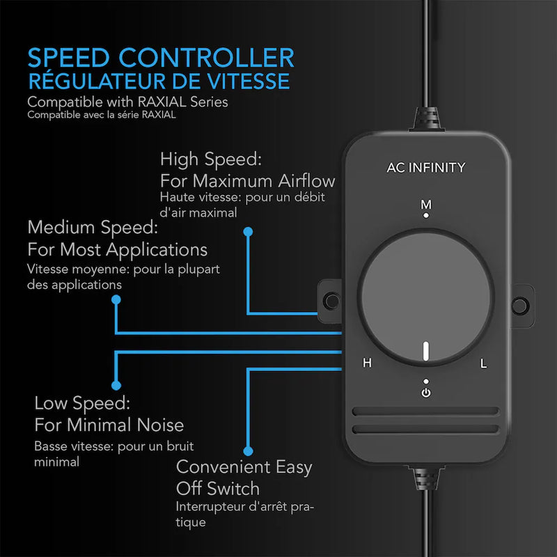 New AC Infinity Raxial S8 8" Booster Duct Fan with Speed Controller