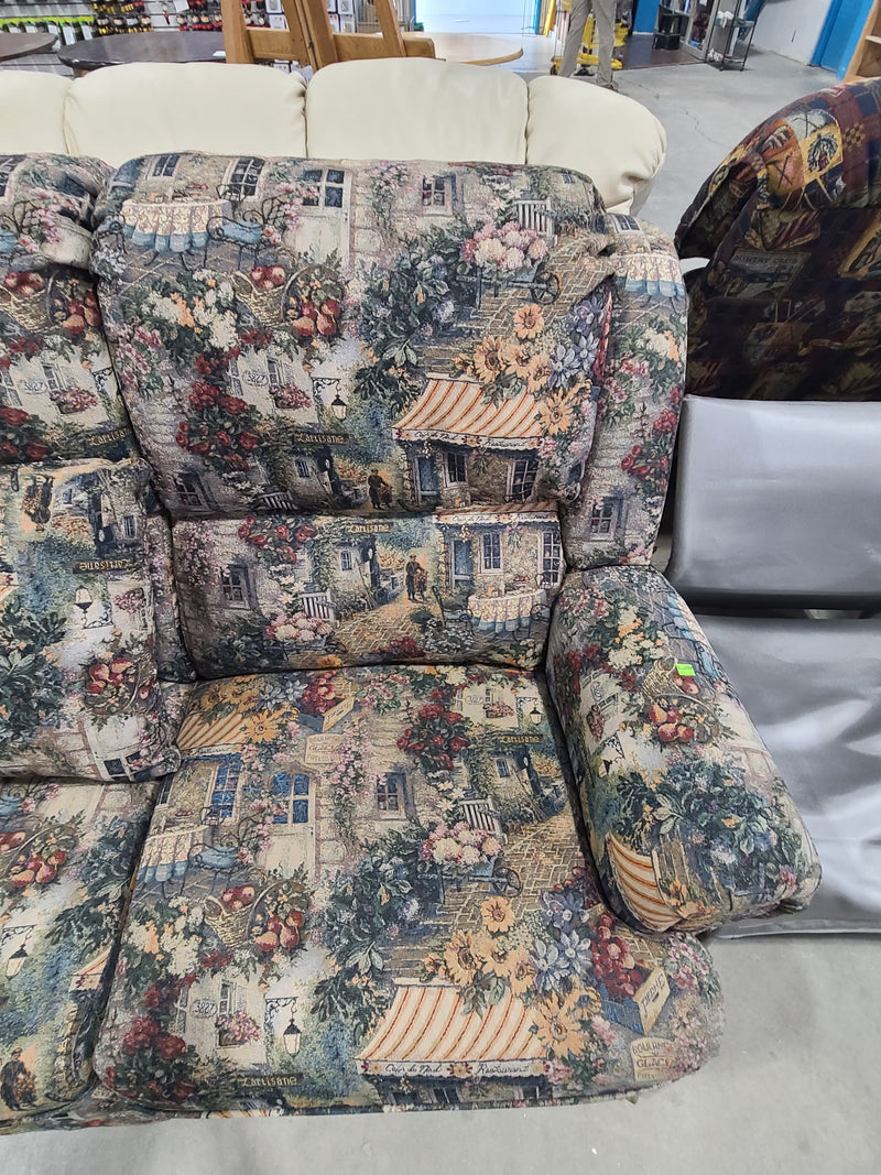 Vintage Tapestry 3-Seat Sofa with Matching Accent Pillows – French Country Village Motif