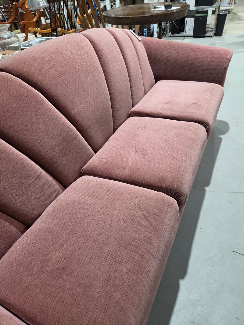 Vintage Art Deco-Style Channel-Tufted Sofa