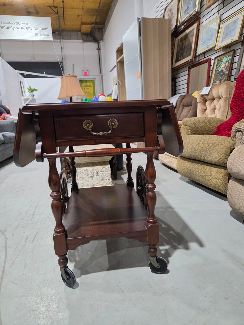 Vintage Drop-Leaf Tea Cart