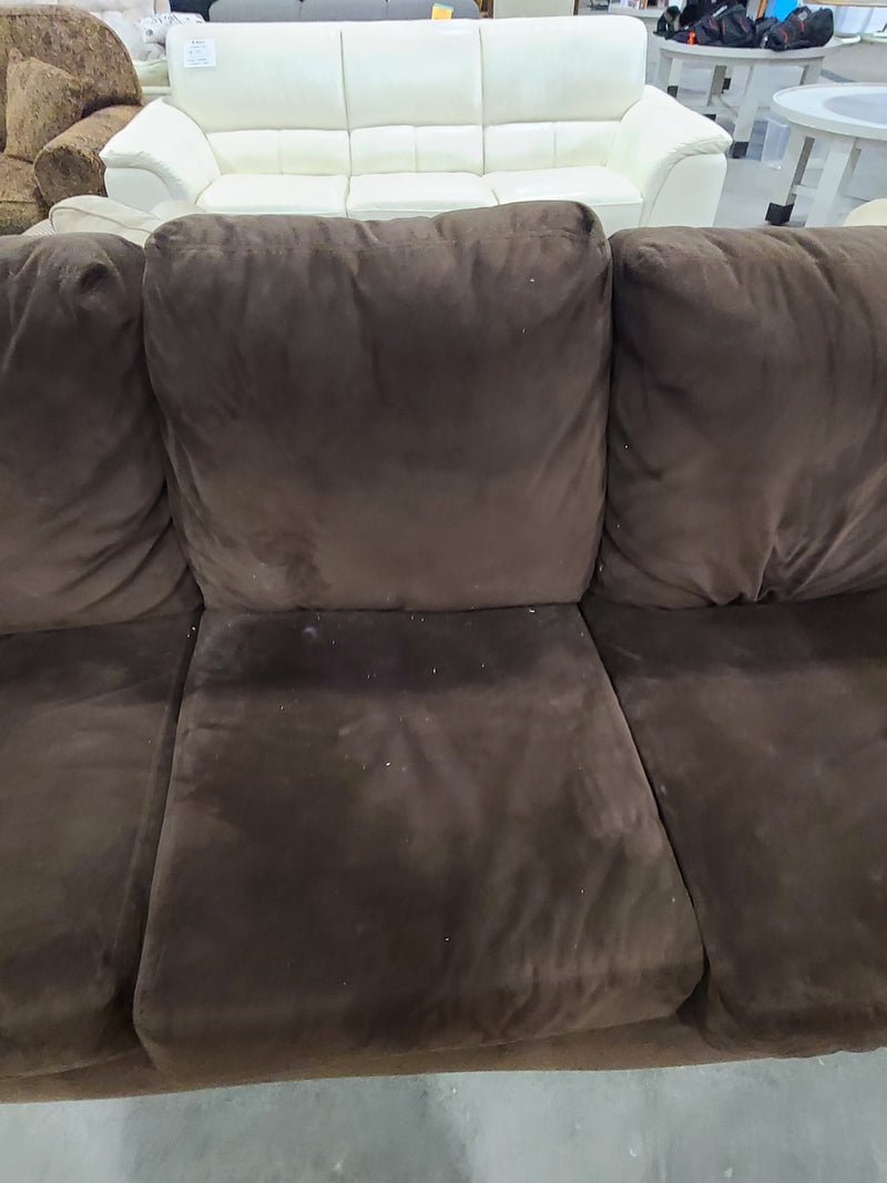 Good Condition Chocolate Brown Microfiber 3-Cushion Sofa
