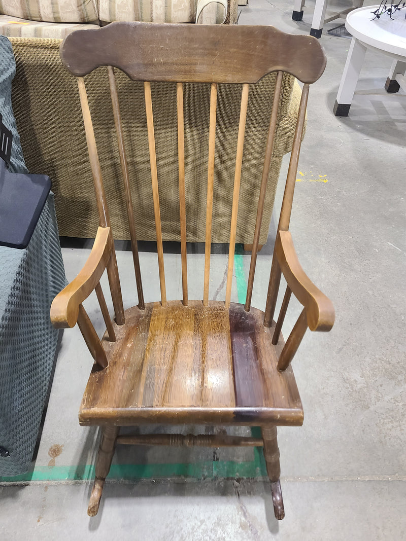 Vintage Wooden Spindle-Back Rocking Chair