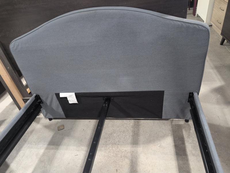 Steel Blue Upholstered Double Bedframe
