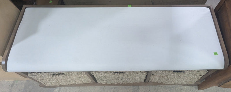 Brown and White Storage Bench