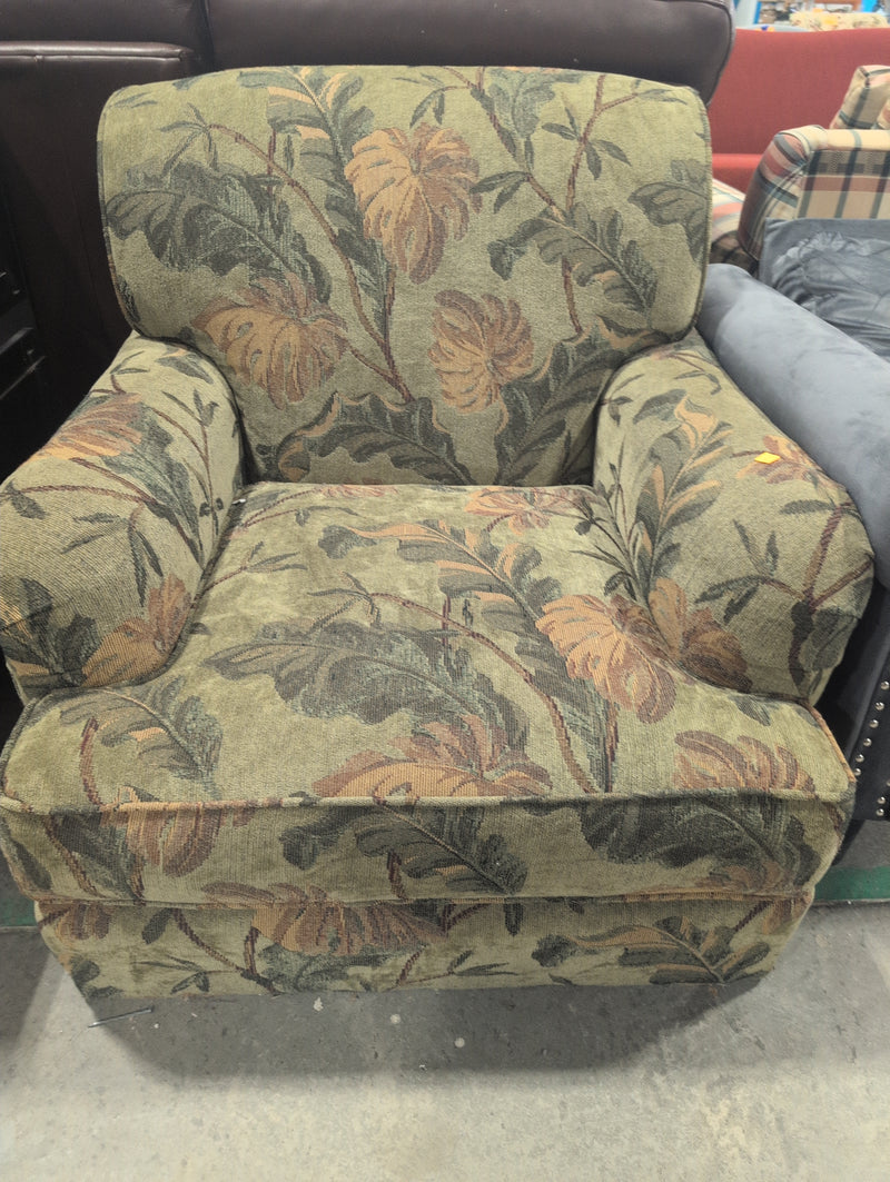 Green Floral Armchair