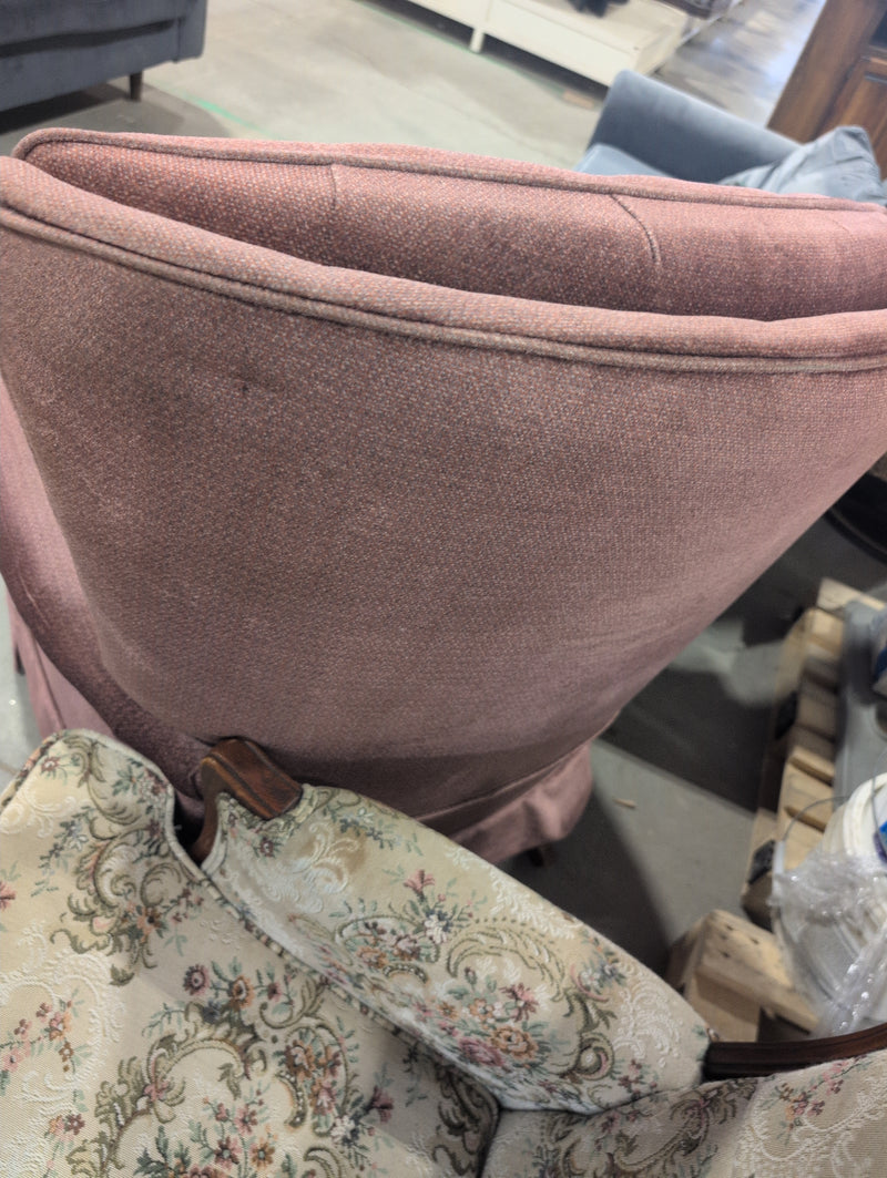 Pink/Reddish-Pink Recliner Armchair with Footrest