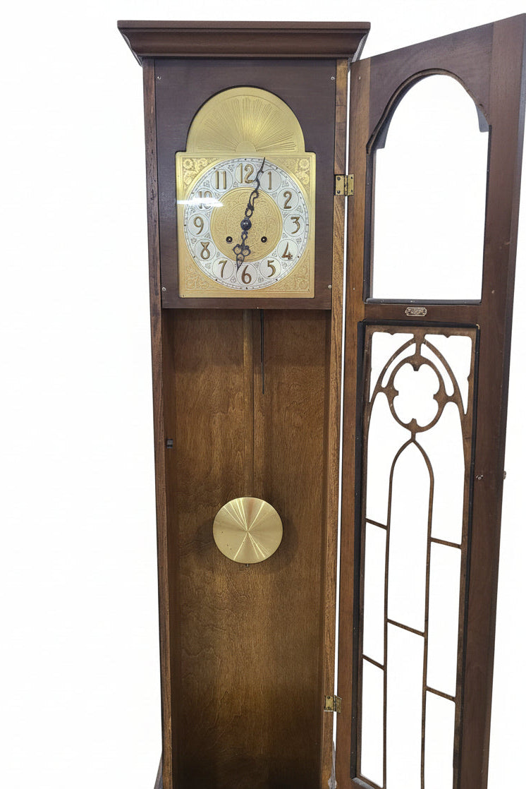 Vintage Blackforest Clock Co. Wood Grandfather Clock