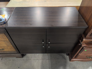 4 Door, 2 Shelf Storage Unit, Black