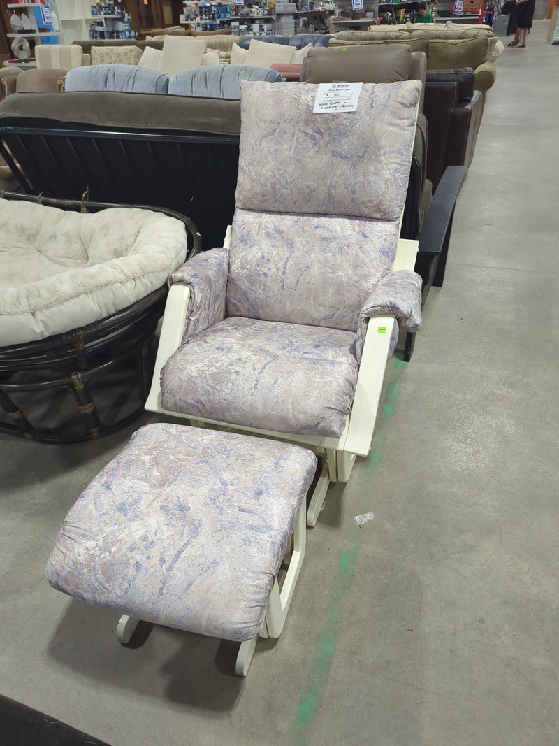 White Glider with Matching Ottoman
