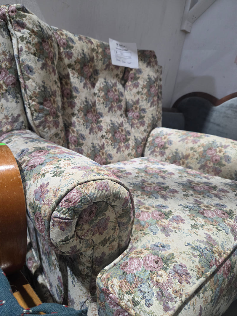 Vintage Country Cottage Floral Armchair