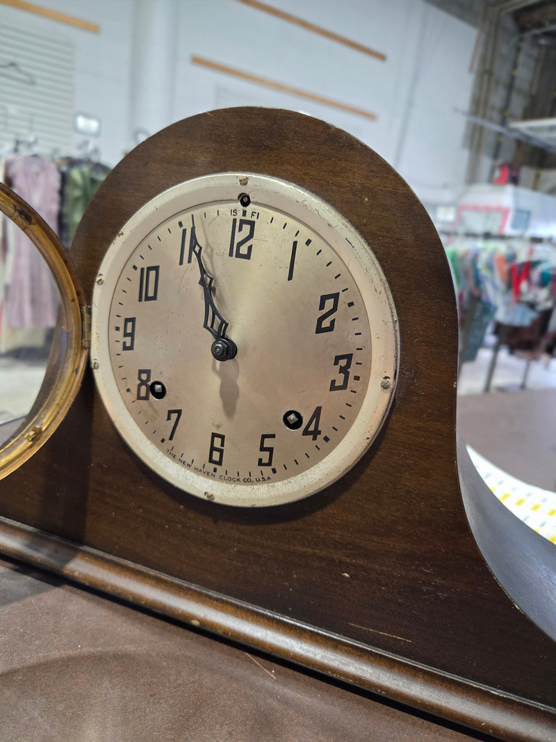 Antique New Haven Clock Co. Tambour Mantel Clock