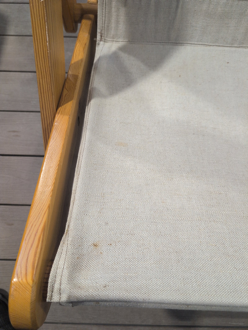 Wooden Sling Beach Chair with Adjustable Recline
