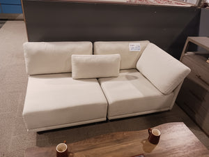 White 2-Seater Corner Couch