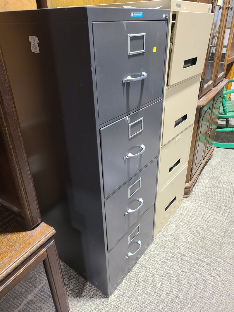 Professional 4-Drawer Metal Filing Cabinet in Dark Grey