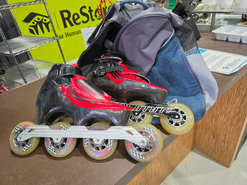 EU38.5 Bont Semi-Race Red Inline Speed Skates with Bag
