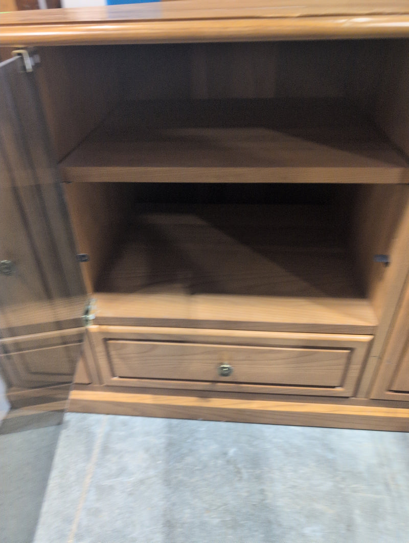 Cabinet, Shelves, and Drawer Small Storage with Glass Door