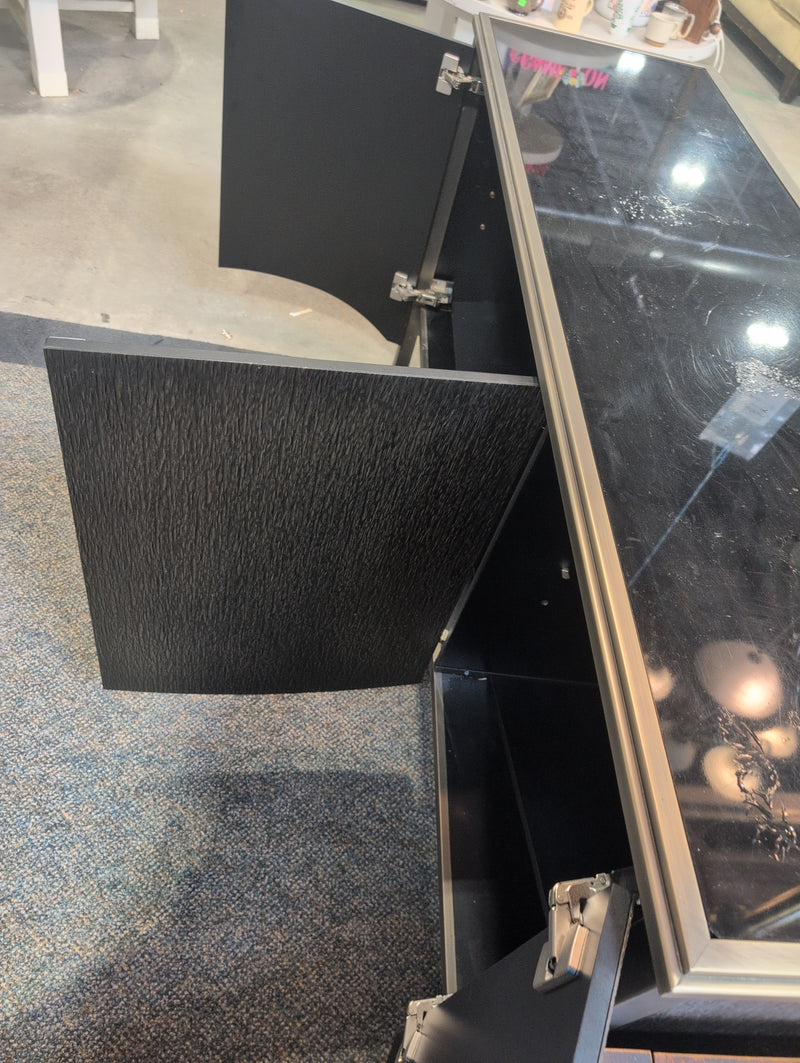 Black Glasstop Hallway Table with Shelves