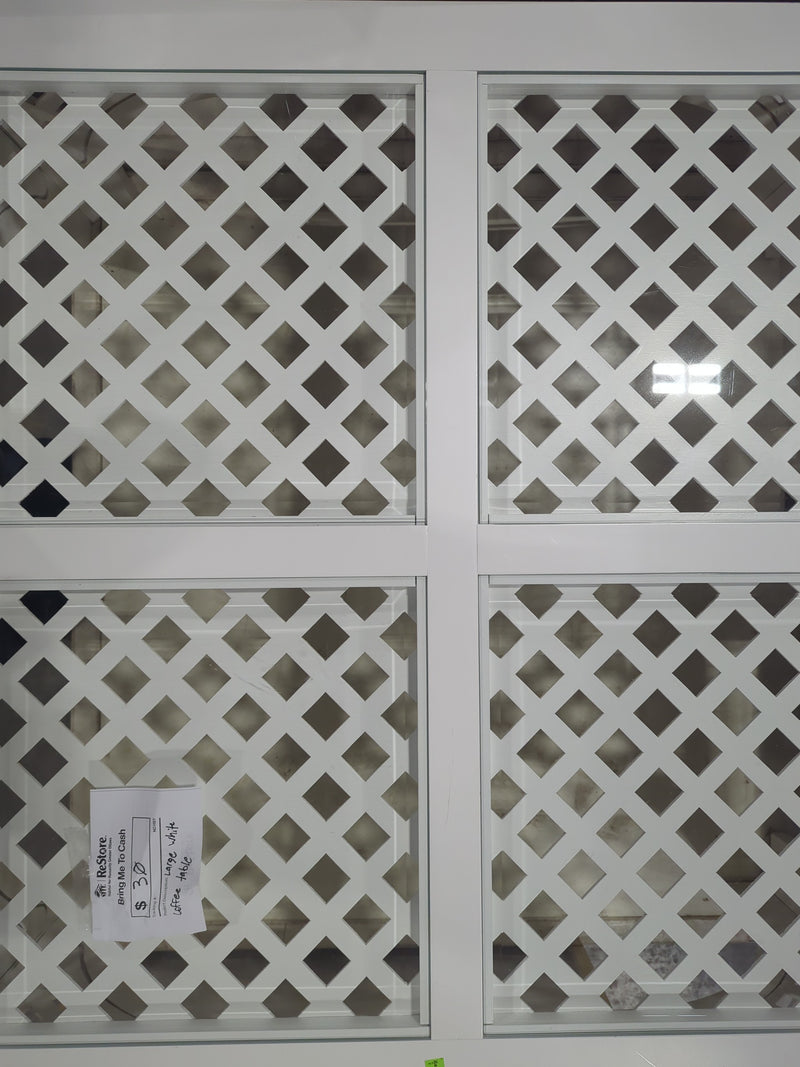 White Coffee Table with Geometric Lattice