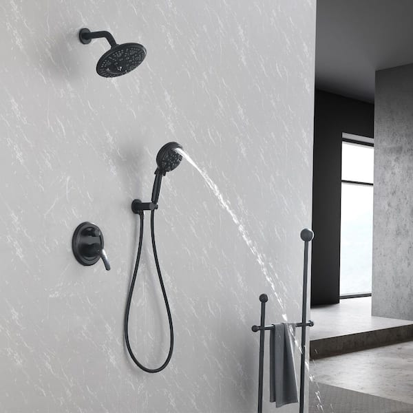 New Matte Black Concealed Shower System with Pressure Balance Valve