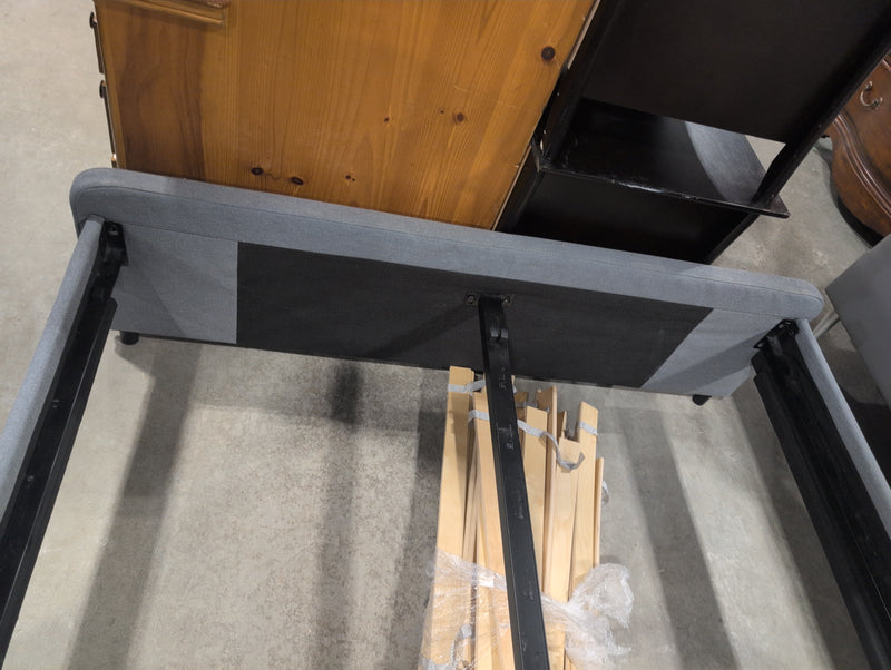 Steel Blue Upholstered Double Bedframe