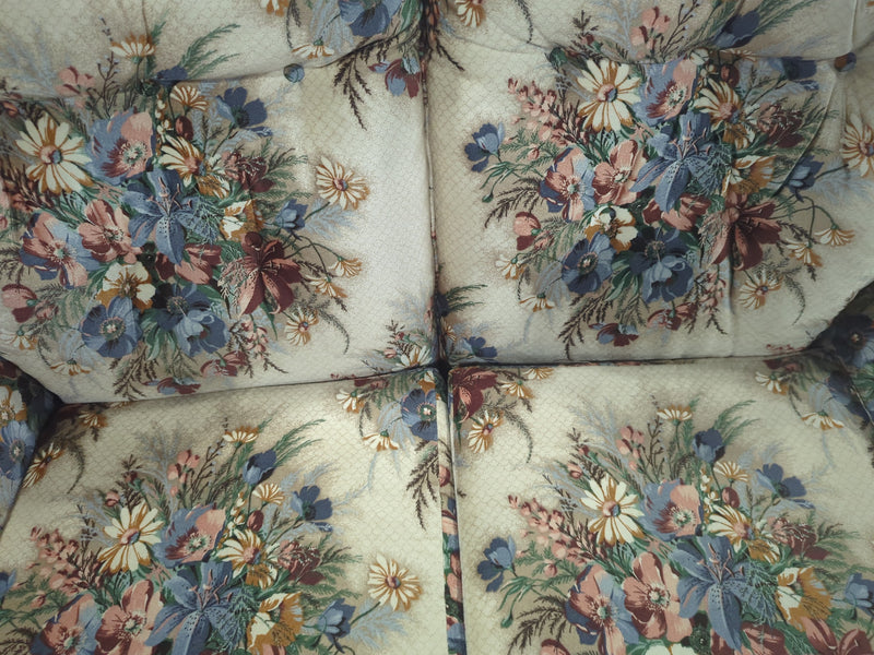 Red and Blue Floral Loveseat Sofa