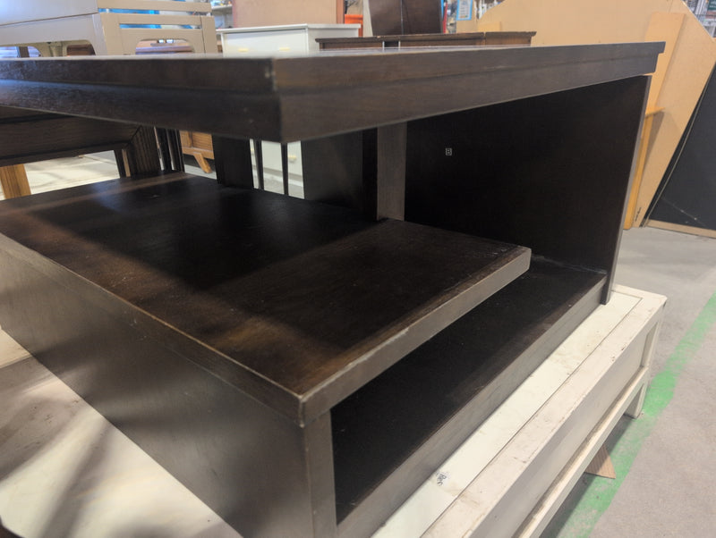 Square Wood Coffee Table with Internal Shelves