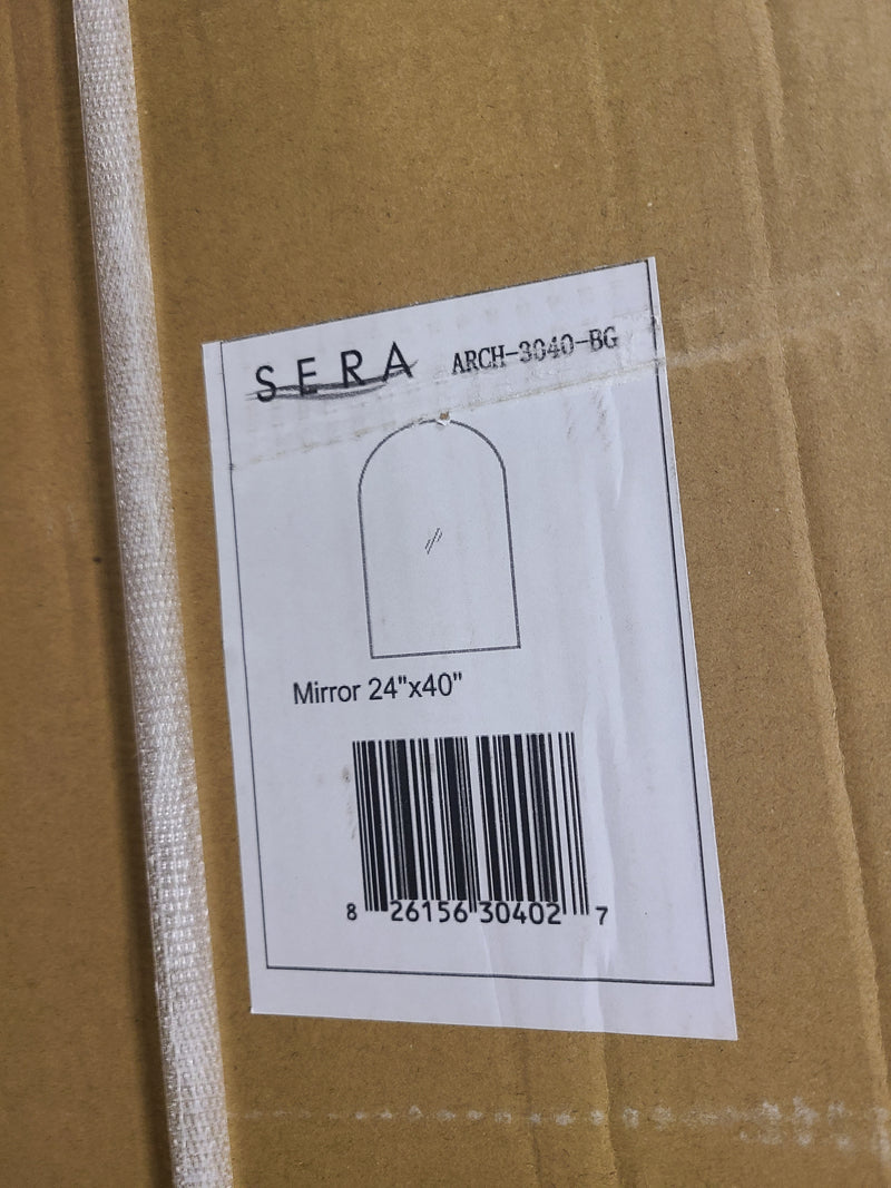 New SERA Bathroom Designs 24" x 40" Arched Wall Mirror in Brushed Gold