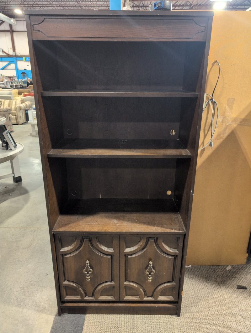 Bookcase with Lower Compartment and Holes