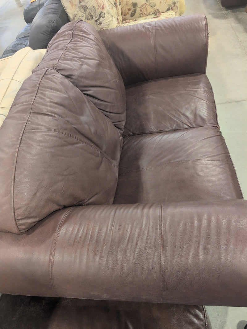 Burgundy Faux Leather Loveseat Sofa