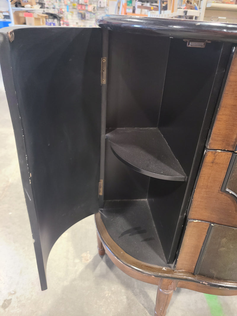 Vintage-Style Demilune Accent Cabinet