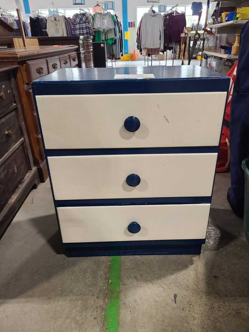 Charming Blue and White Small Wooden Dresser