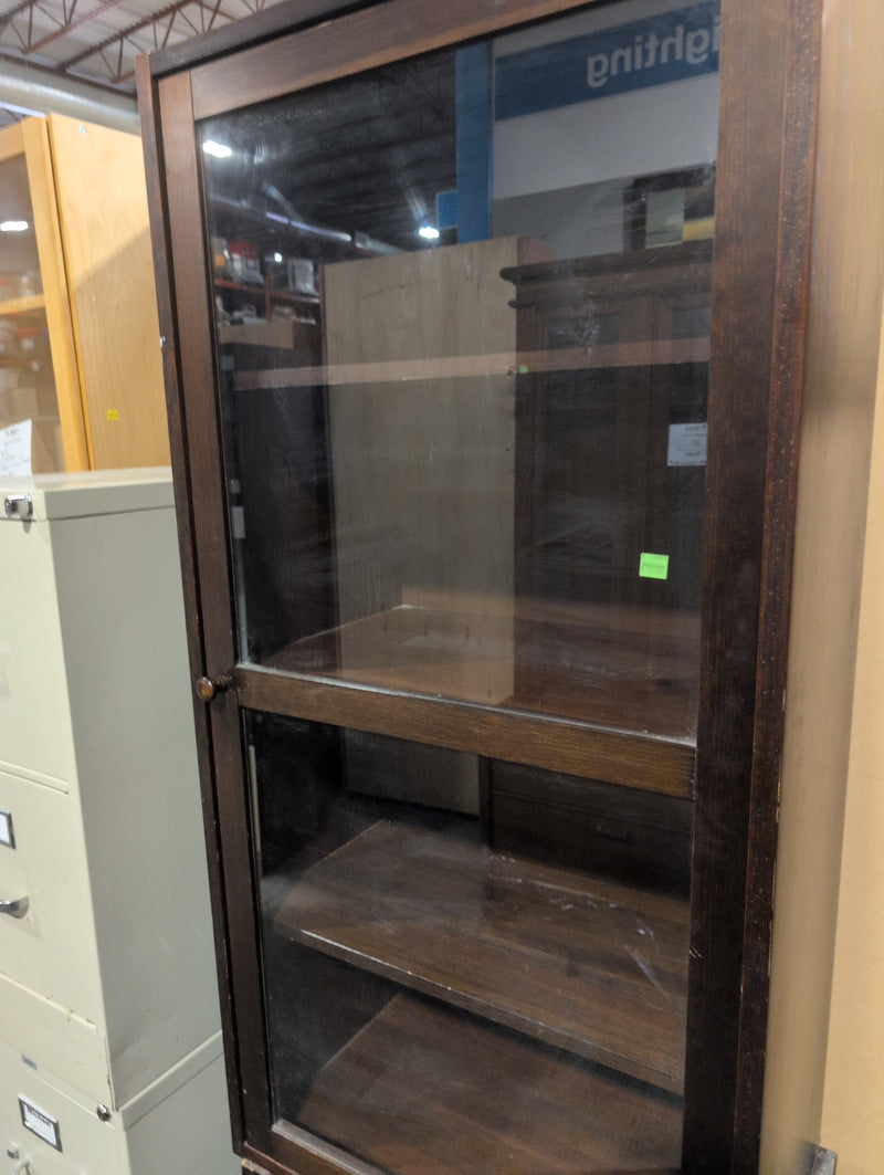 Media Tower with Lower Cabinet, Dark Brown