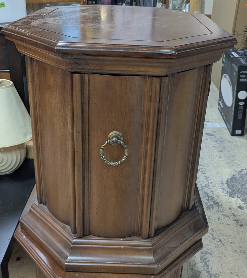 Vintage Octagonal Wood Side Table