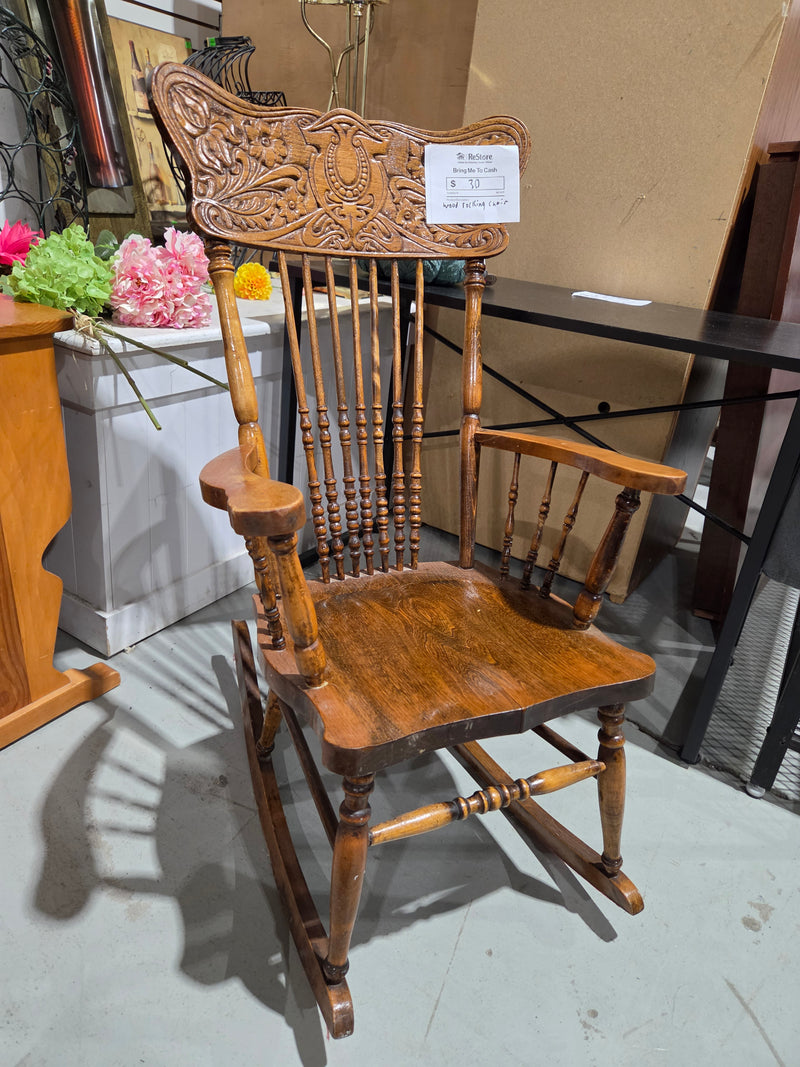 Pressback Wooden Rocking Chair
