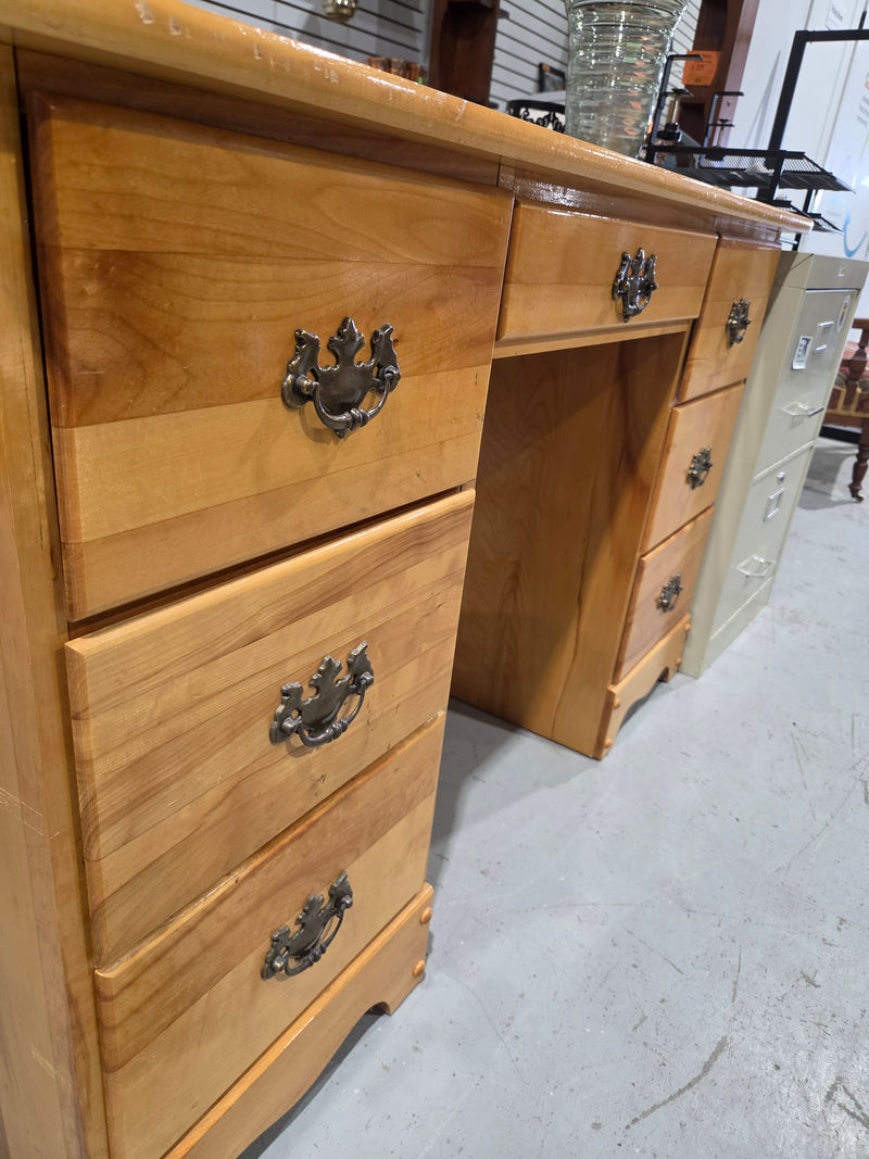 Solid Wood Double-Pedestal Desk