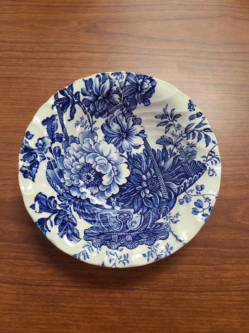 Vintage Royal Crownford Burleigh "Charlotte" Blue & White 14-Piece Dinnerware Set