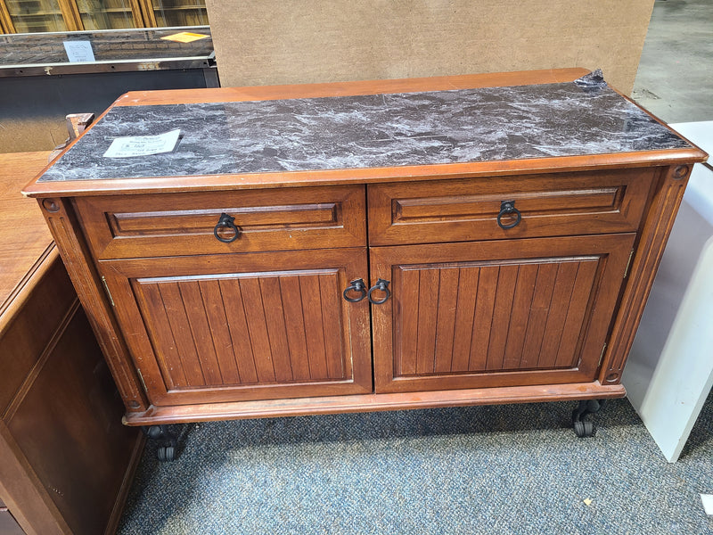 Wooden Sideboard with Faux Granite Top
