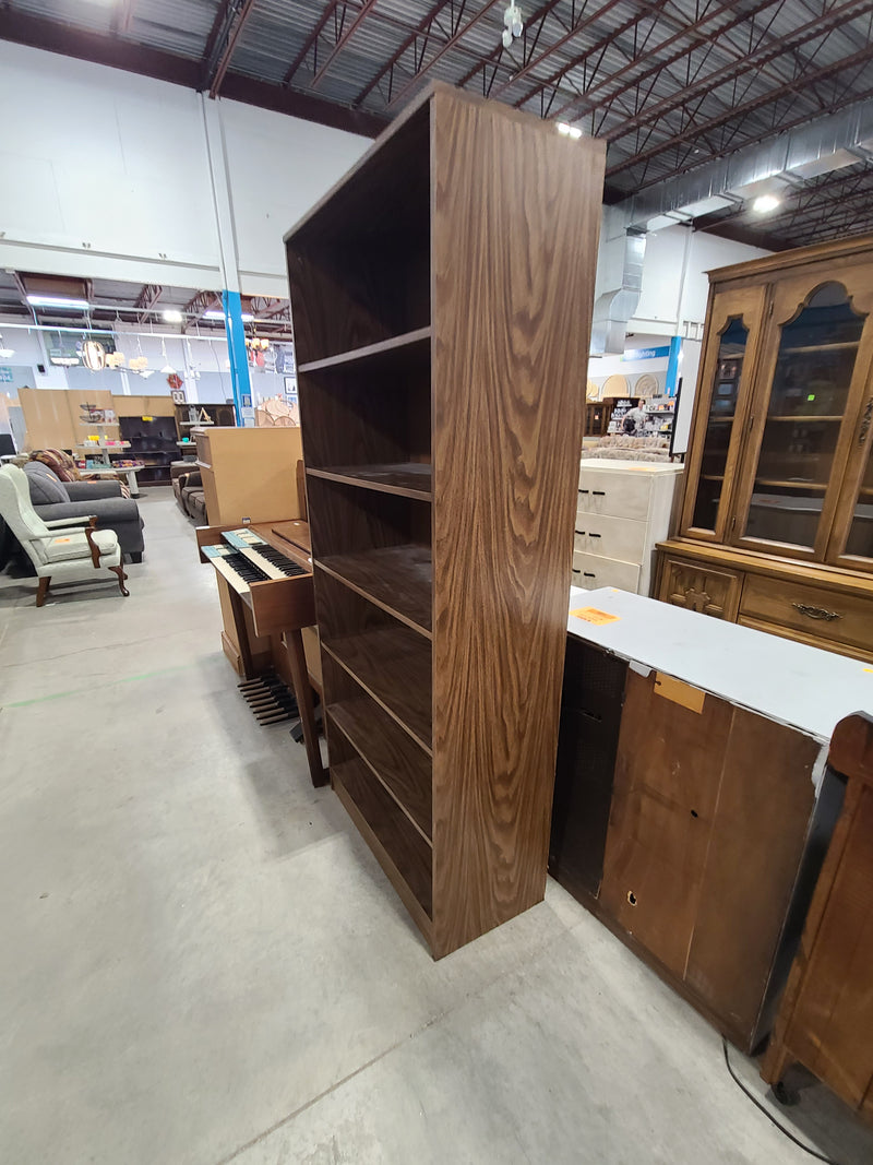 Tall 6-Tier Dark Walnut Grain Bookcase