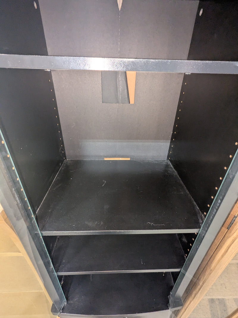 Modern Black Display Cabinet with Glass Doors
